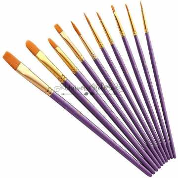 Kit 10 Pincéis Roxo Cerdas...