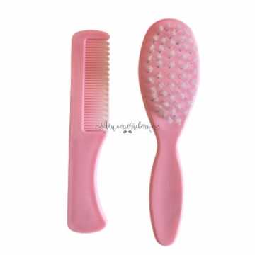 Kit Escova e Pente Rosa Claro