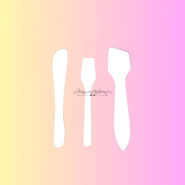 Kit Com 3 Espátulas Plásticas