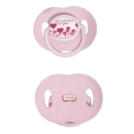 Chupeta sem imã rosa com detalhes